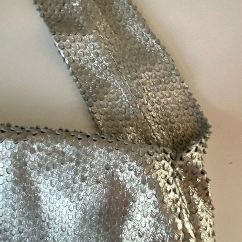 $620 Kate Spade Collect Metallic Silver Perforated Leather Shoulder Bag Purse - Picture 5 of 16